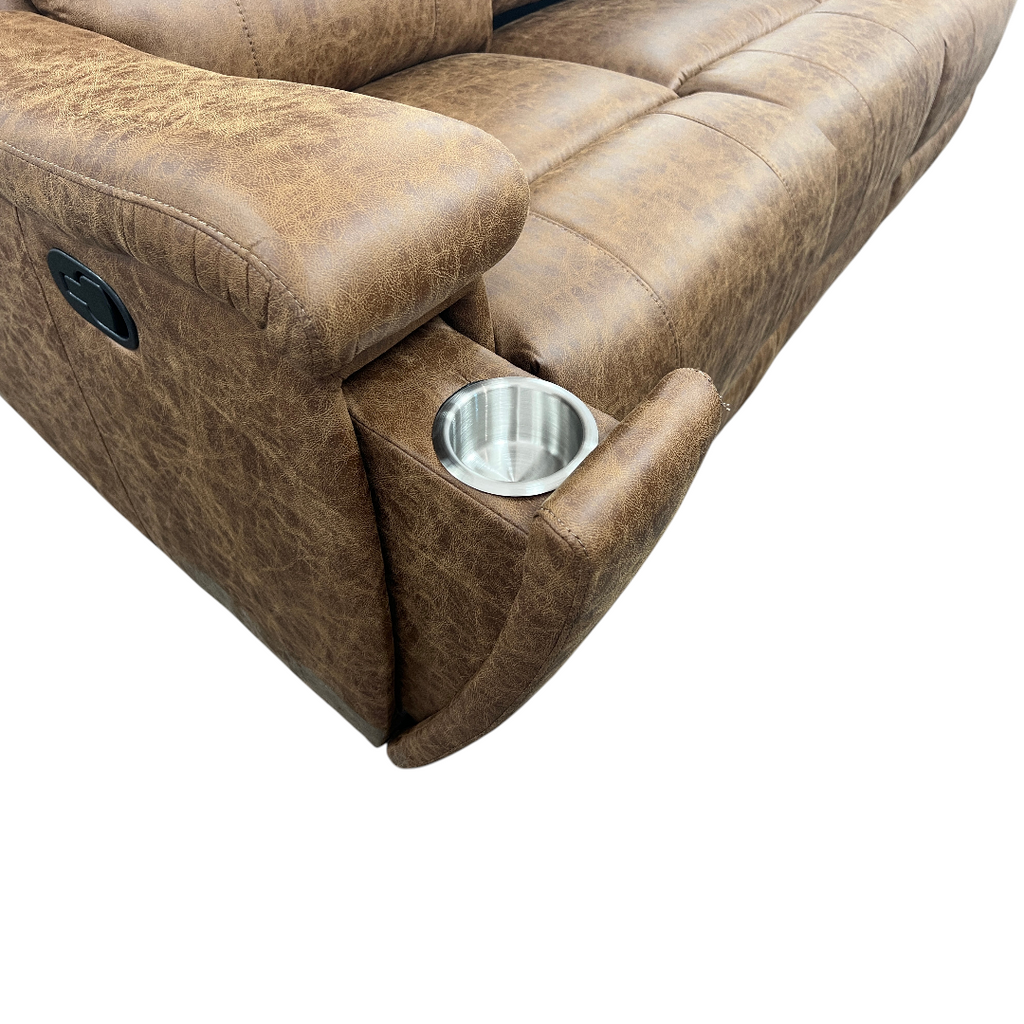 Latitude Run Ilkeston Wide Vegan Leather Manual Reclining Sofa