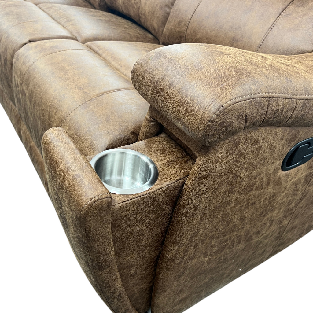 Latitude Run Ilkeston Wide Vegan Leather Manual Reclining Sofa