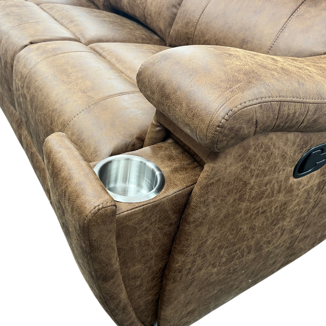Latitude Run Ilkeston Wide Vegan Leather Manual Reclining Sofa