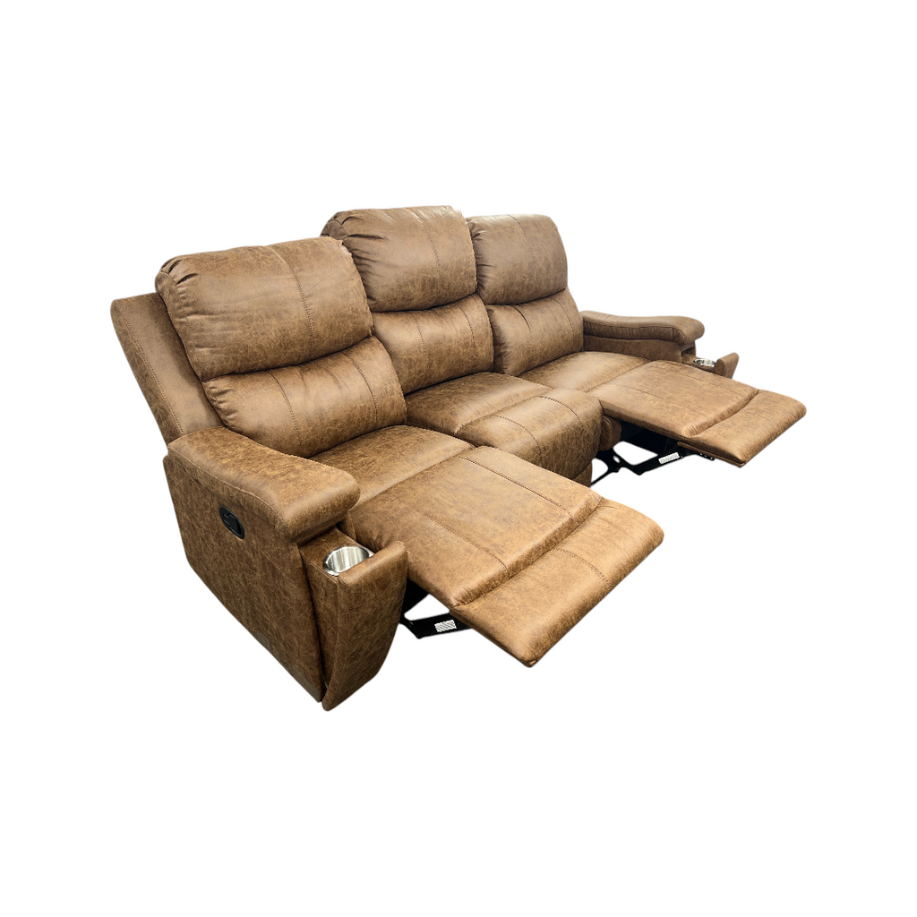 Latitude Run Ilkeston Wide Vegan Leather Manual Reclining Sofa
