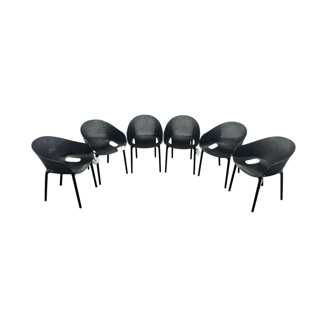 AllModern Farrah Stacking Patio Dining Armchair (Set of 6)