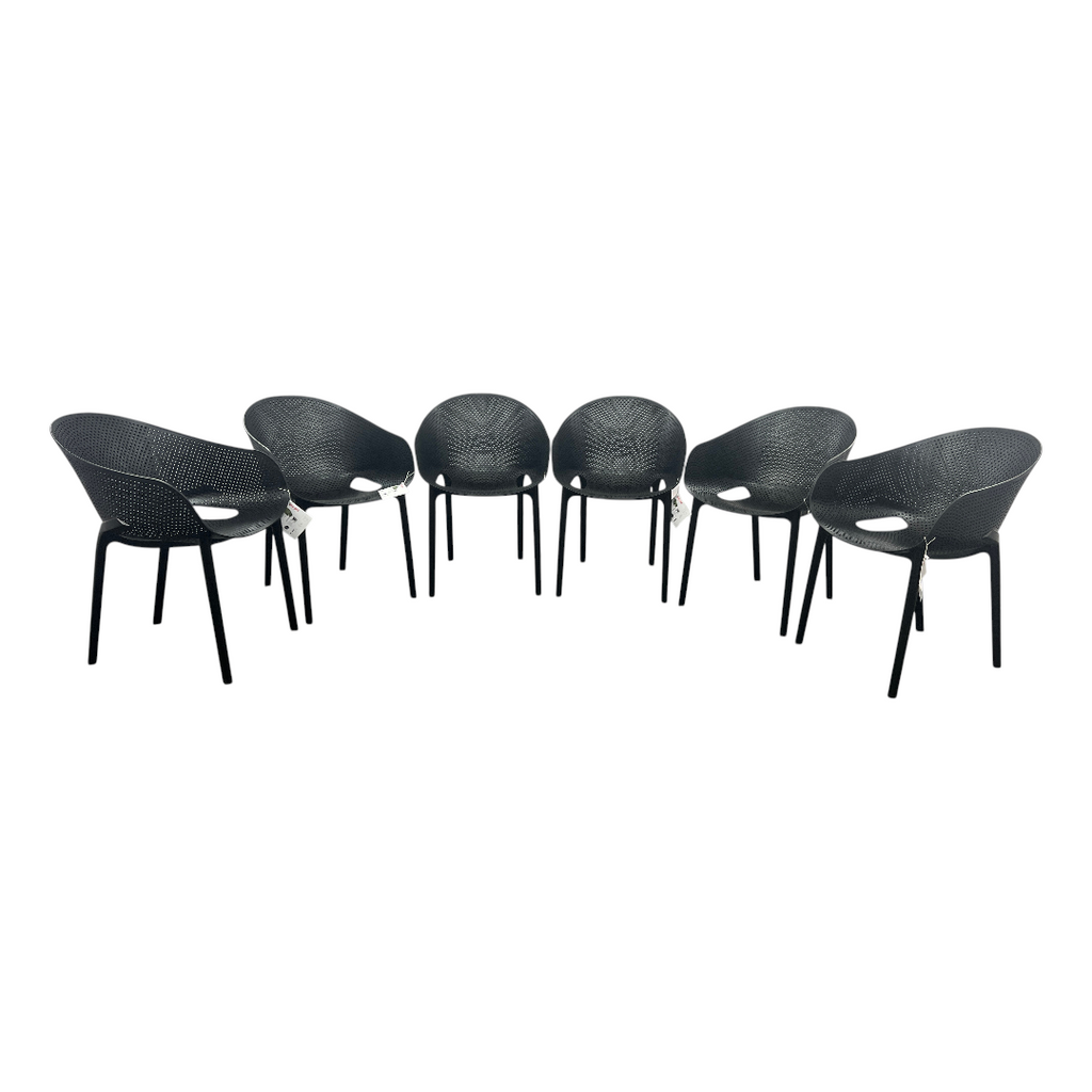AllModern Farrah Stacking Patio Dining Armchair (Set of 6)