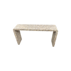Rowena Interiors Ventura Reclaimed Wood and Mother of Pearl Waterfall Console Table