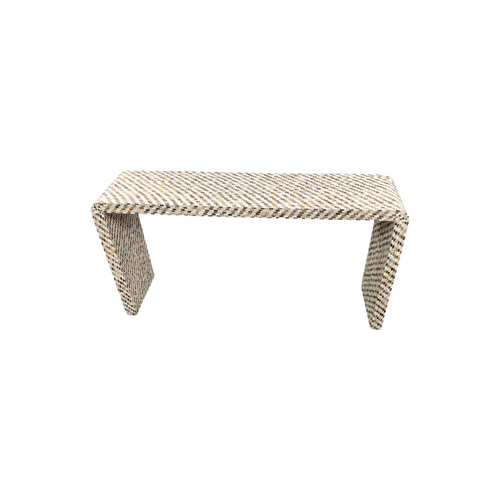 Rowena Interiors Ventura Reclaimed Wood and Mother of Pearl Waterfall Console Table, image 4