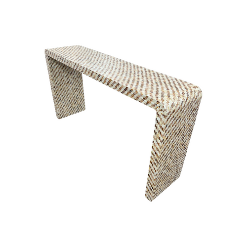 Rowena Interiors Ventura Reclaimed Wood and Mother of Pearl Waterfall Console Table, image 5