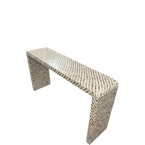 Rowena Interiors Ventura Reclaimed Wood and Mother of Pearl Waterfall Console Table, image 6