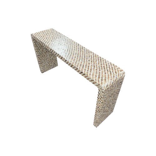 Rowena Interiors Ventura Reclaimed Wood and Mother of Pearl Waterfall Console Table, image 7