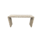Rowena Interiors Ventura Reclaimed Wood and Mother of Pearl Waterfall Console Table