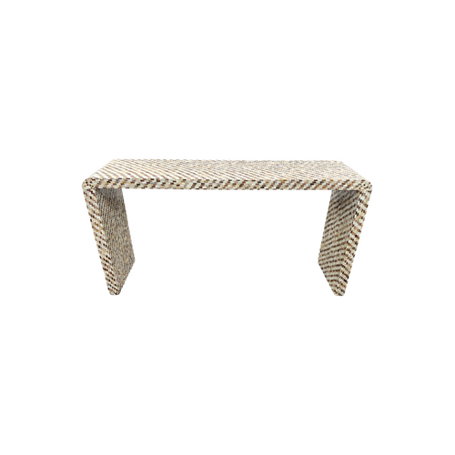 Rowena Interiors Ventura Reclaimed Wood and Mother of Pearl Waterfall Console Table, image 18