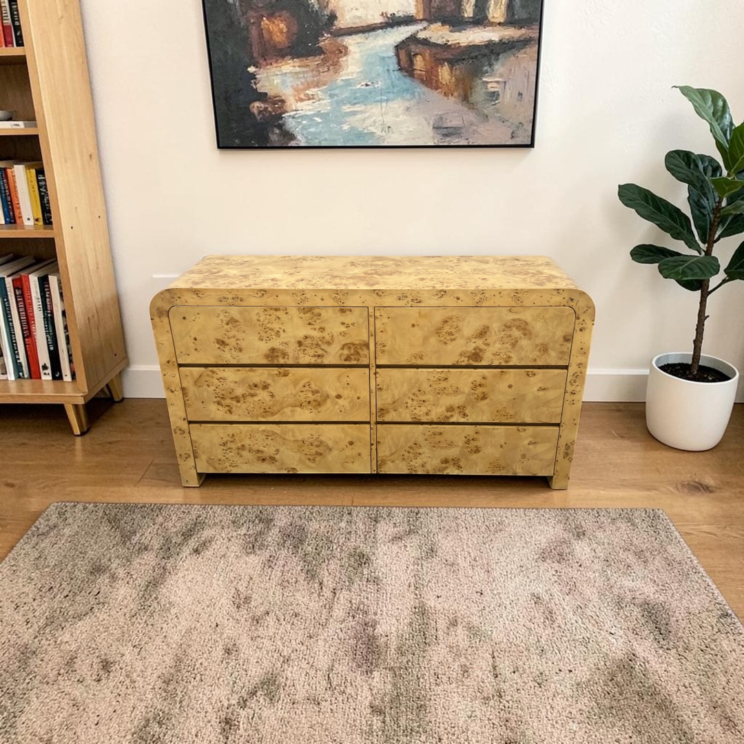 Joss and Main Cora Burl Wood 6 Drawer Dresser