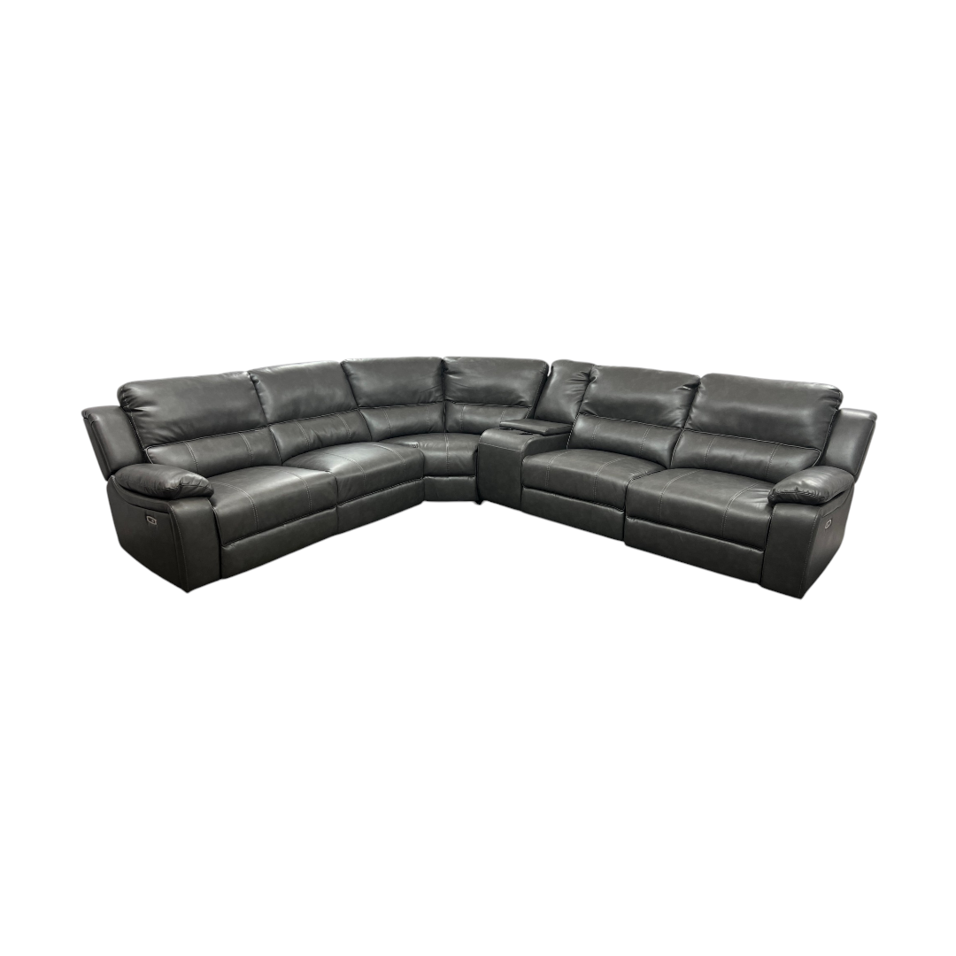 Latitude Run Jeanna Modern & Contemporary 6-Piece Modular Power Reclining Sectional Sofa with Integrated Console and USB Charging Port