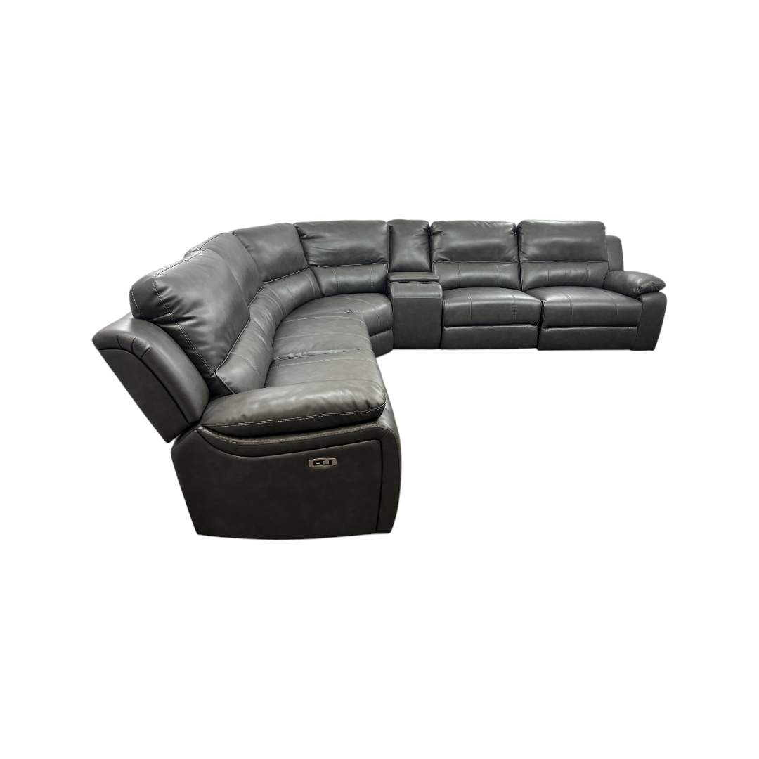 Latitude Run Jeanna Modern & Contemporary 6-Piece Modular Power Reclining Sectional Sofa with Integrated Console and USB Charging Port