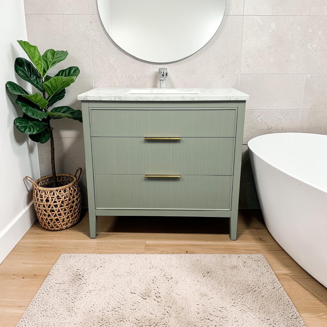 Ebern Designs Bilroy Single Bathroom Vanity with Engineered Stone Top