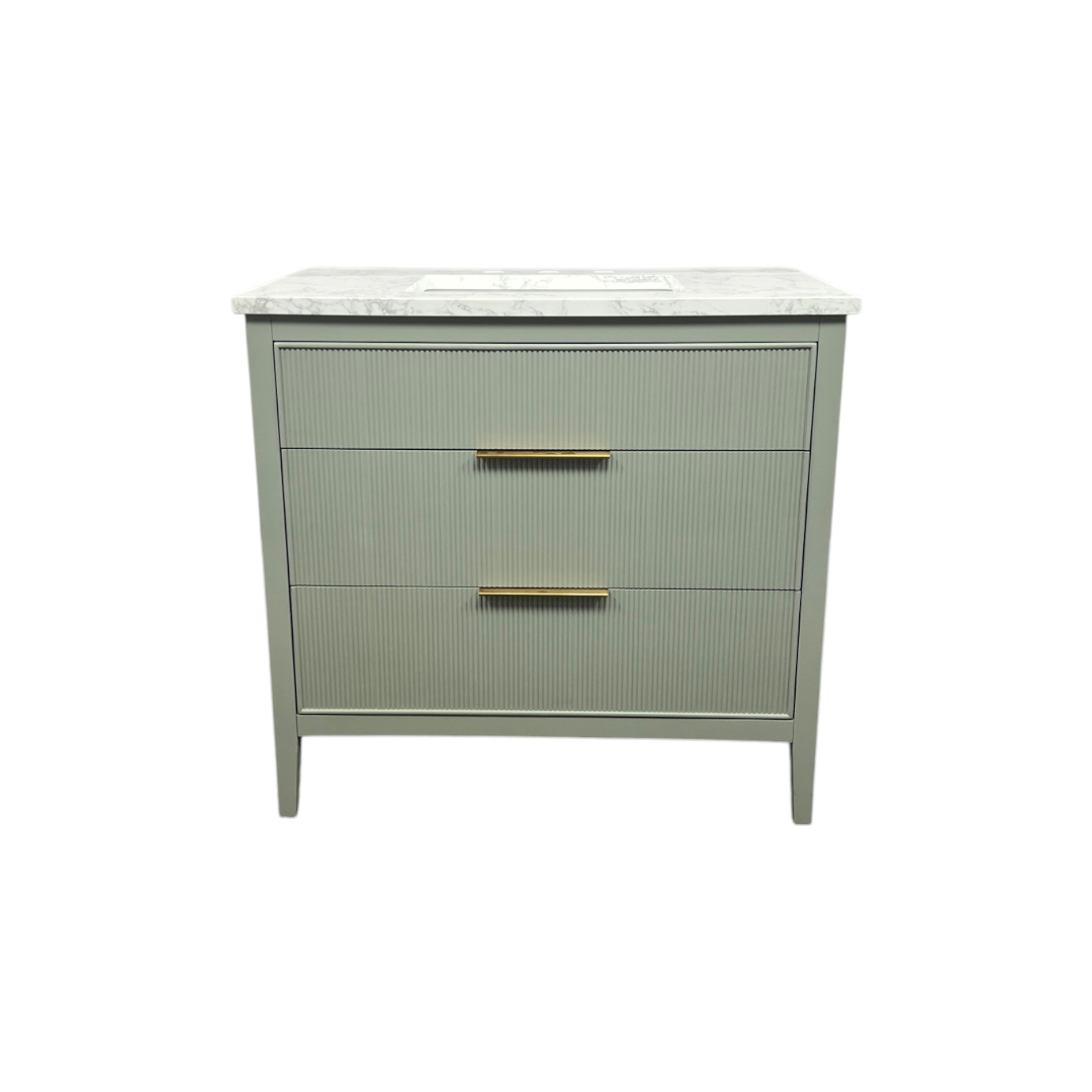 Ebern Designs Bilroy Single Bathroom Vanity with Engineered Stone Top