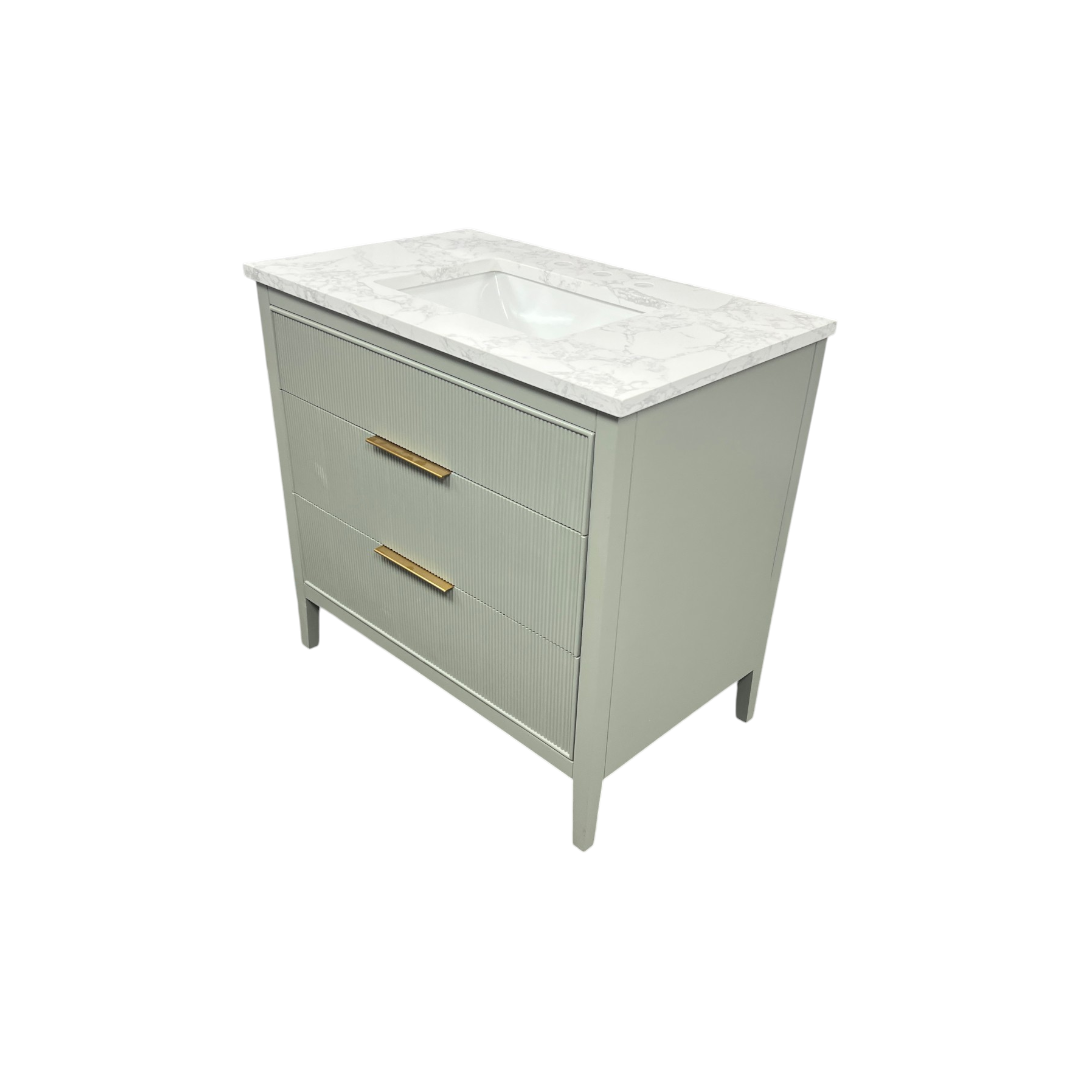 Ebern Designs Bilroy Single Bathroom Vanity with Engineered Stone Top