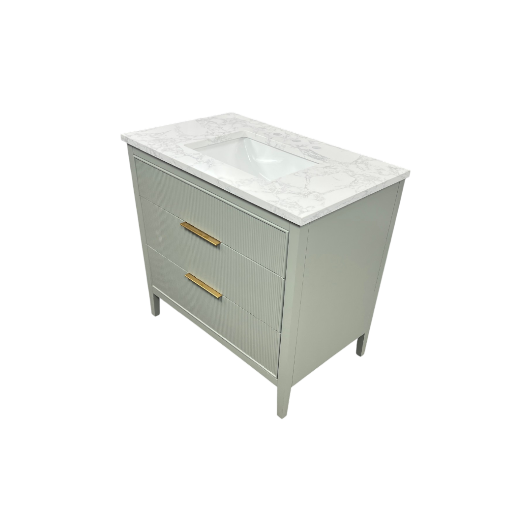 Ebern Designs Bilroy Single Bathroom Vanity with Engineered Stone Top