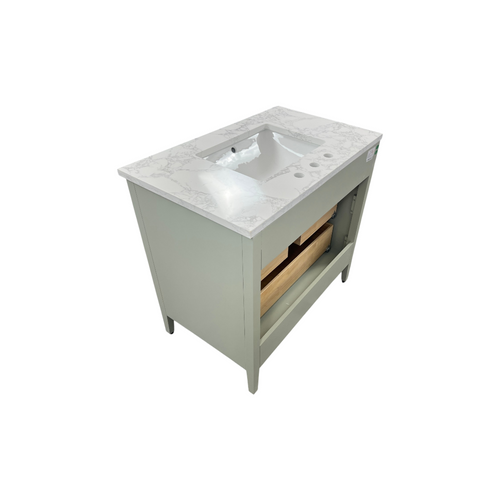 Ebern Designs Bilroy Single Bathroom Vanity with Engineered Stone Top, image 8