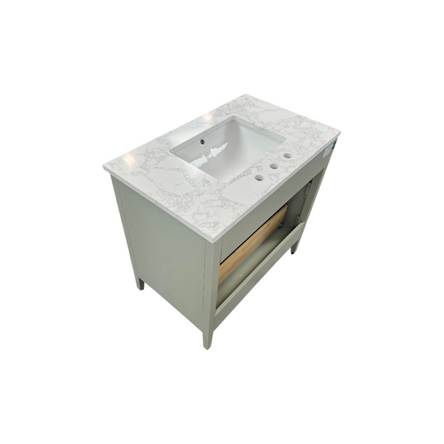Ebern Designs Bilroy Single Bathroom Vanity with Engineered Stone Top, image 9