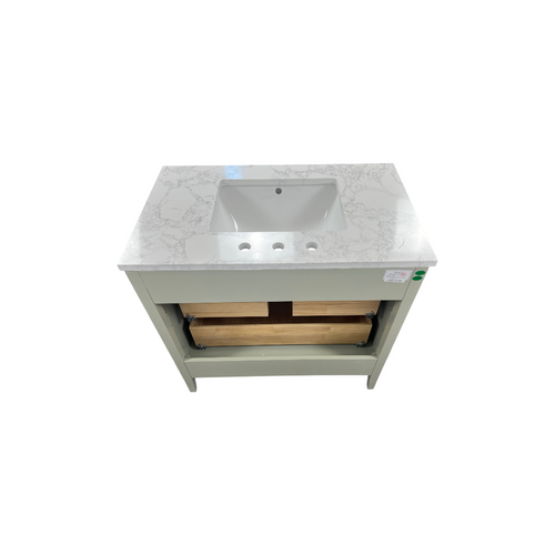 Ebern Designs Bilroy Single Bathroom Vanity with Engineered Stone Top, image 12