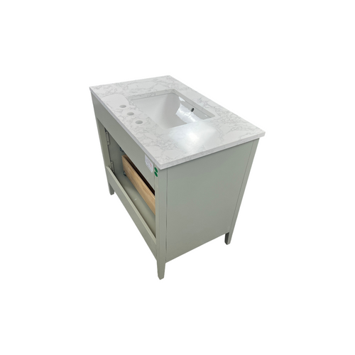 Ebern Designs Bilroy Single Bathroom Vanity with Engineered Stone Top, image 14