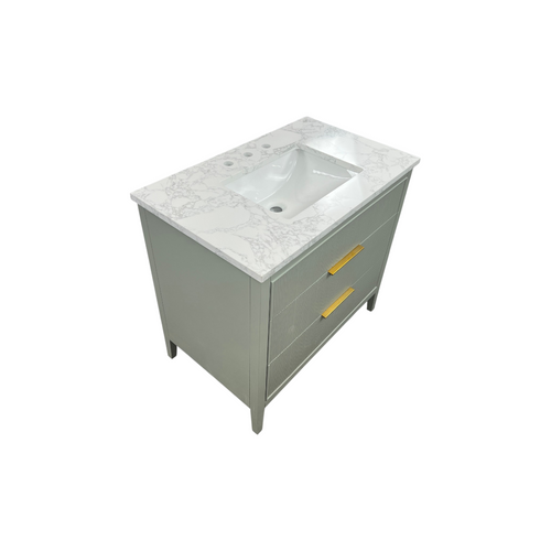 Ebern Designs Bilroy Single Bathroom Vanity with Engineered Stone Top, image 17