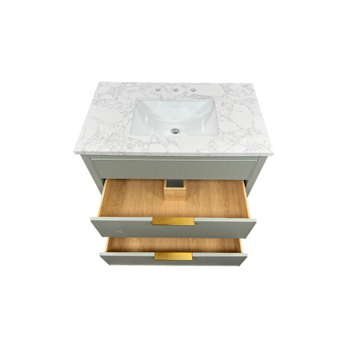 Ebern Designs Bilroy Single Bathroom Vanity with Engineered Stone Top, image 21