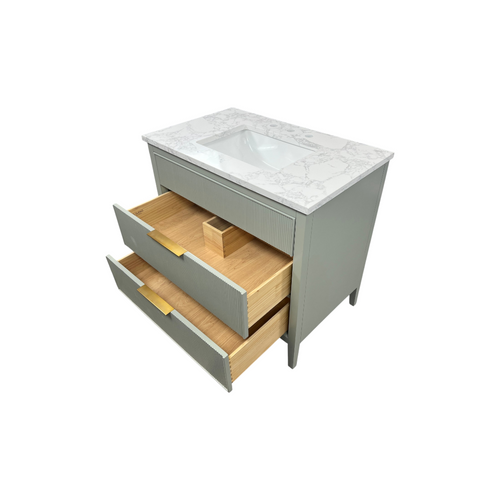 Ebern Designs Bilroy Single Bathroom Vanity with Engineered Stone Top, image 22