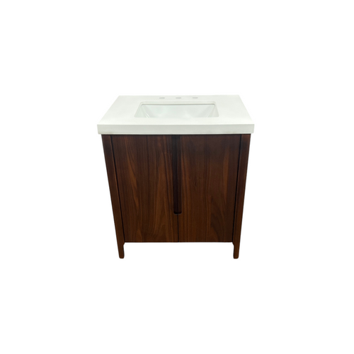 Water Creation Sequoia Single Sink Whitebrook Quartz Countertop Bath Vanity in Mango Wood, image 3