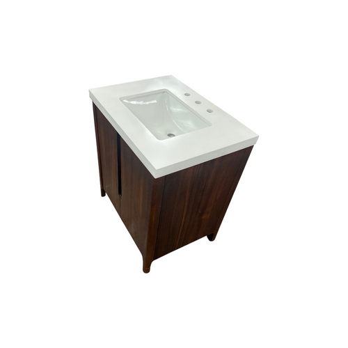 Water Creation Sequoia Single Sink Whitebrook Quartz Countertop Bath Vanity in Mango Wood, image 6
