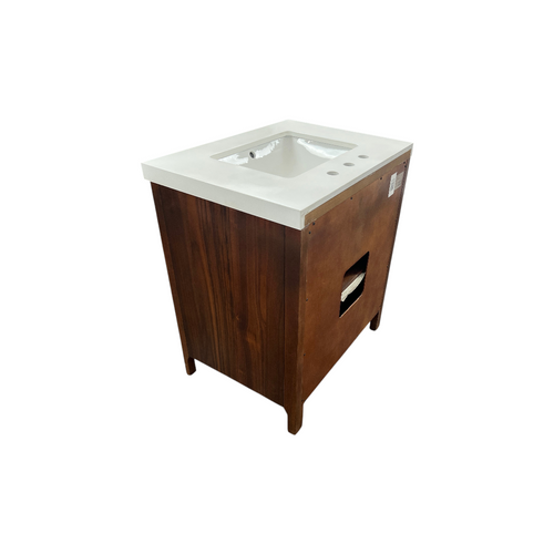 Water Creation Sequoia Single Sink Whitebrook Quartz Countertop Bath Vanity in Mango Wood, image 11