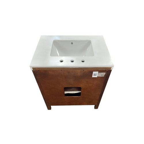 Water Creation Sequoia Single Sink Whitebrook Quartz Countertop Bath Vanity in Mango Wood, image 13