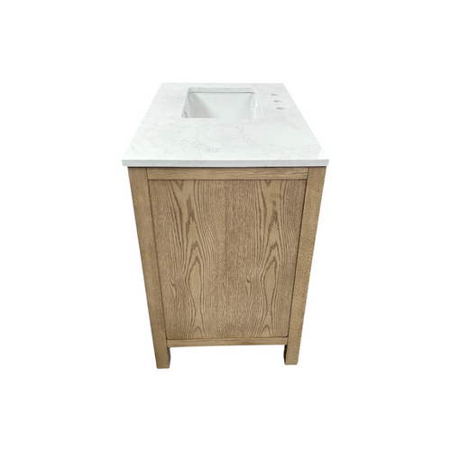 Birch Lane Lala Single Bathroom Vanity with Grain White Engineered Stone Countertop without Mirror, image 6