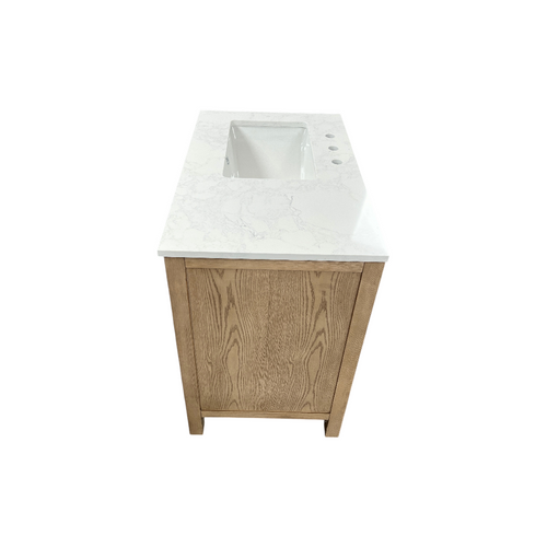 Birch Lane Lala Single Bathroom Vanity with Grain White Engineered Stone Countertop without Mirror, image 7
