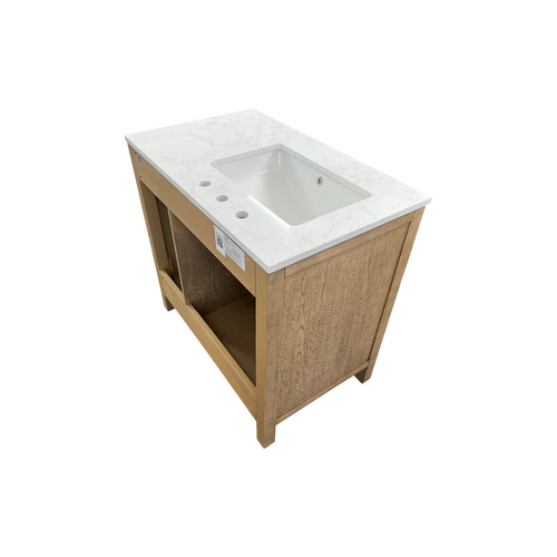 Birch Lane Lala Single Bathroom Vanity with Grain White Engineered Stone Countertop without Mirror, image 13