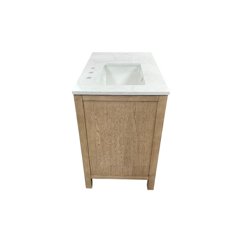 Birch Lane Lala Single Bathroom Vanity with Grain White Engineered Stone Countertop without Mirror, image 15