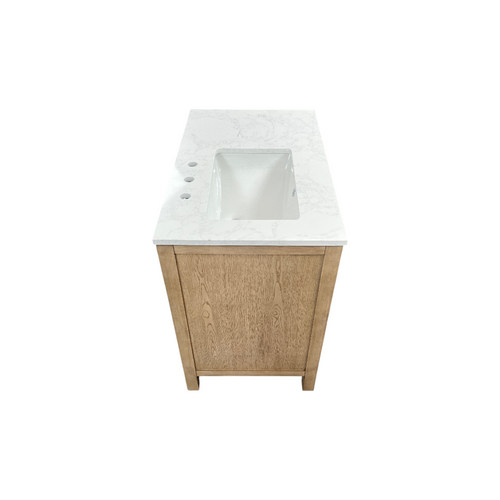 Birch Lane Lala Single Bathroom Vanity with Grain White Engineered Stone Countertop without Mirror, image 16