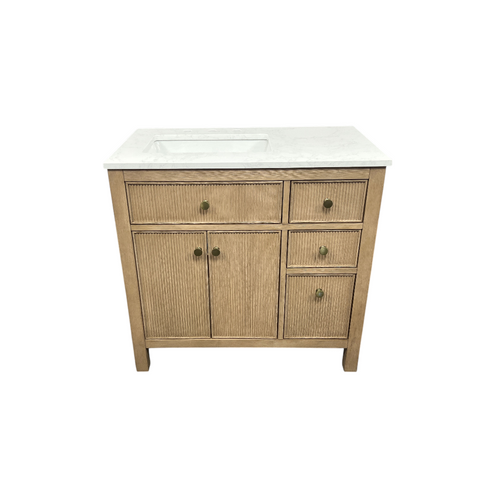 Birch Lane Lala Single Bathroom Vanity with Grain White Engineered Stone Countertop without Mirror, image 25