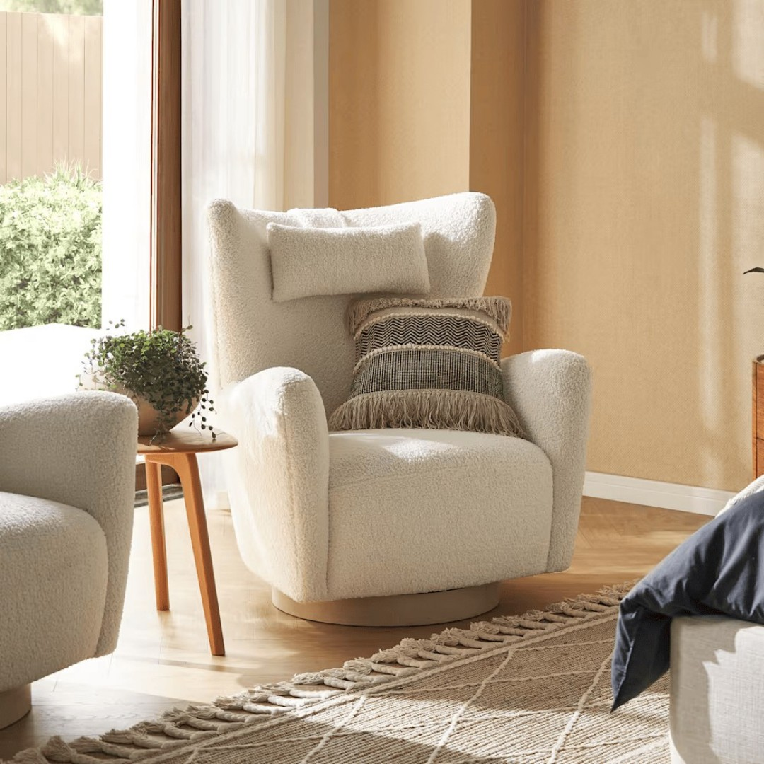 Castlery Collette Sherpa Swivel Armchair