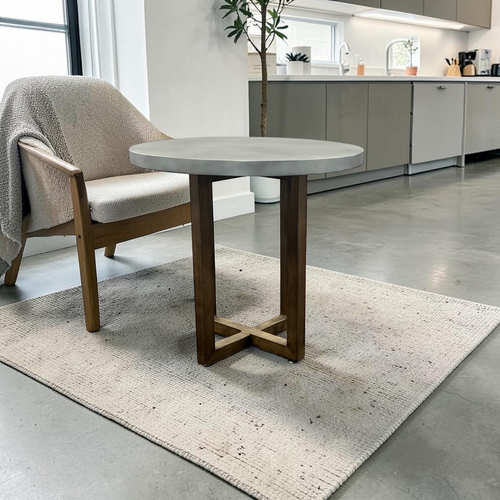 Gracie Oaks Round Minimalist Solid Wood Dining Table, image 1