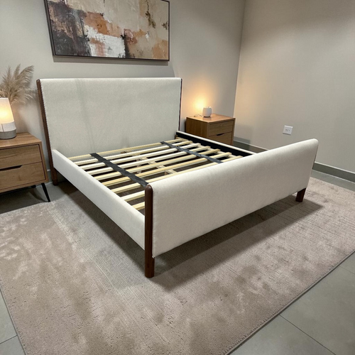 Omax Decor Liana Upholstered Platform King Bed, image 1