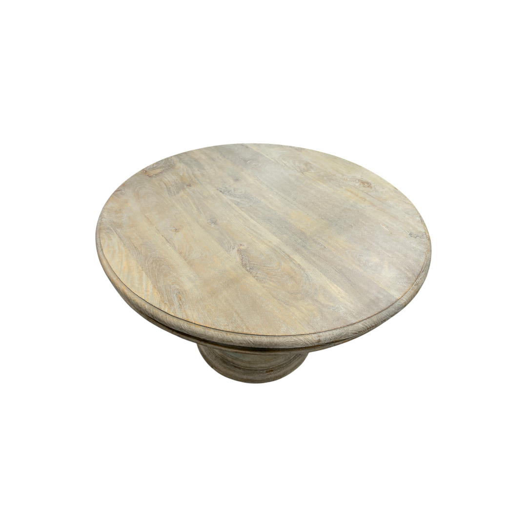 Dovetail Furniture Mango Solid Wood Pedestal Dining Table