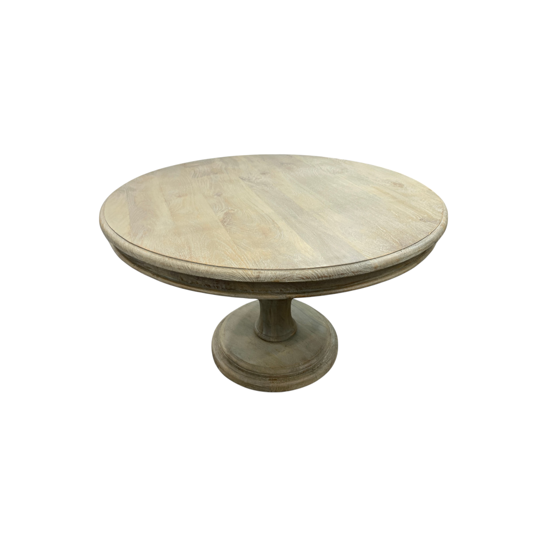 Dovetail Furniture Mango Solid Wood Pedestal Dining Table