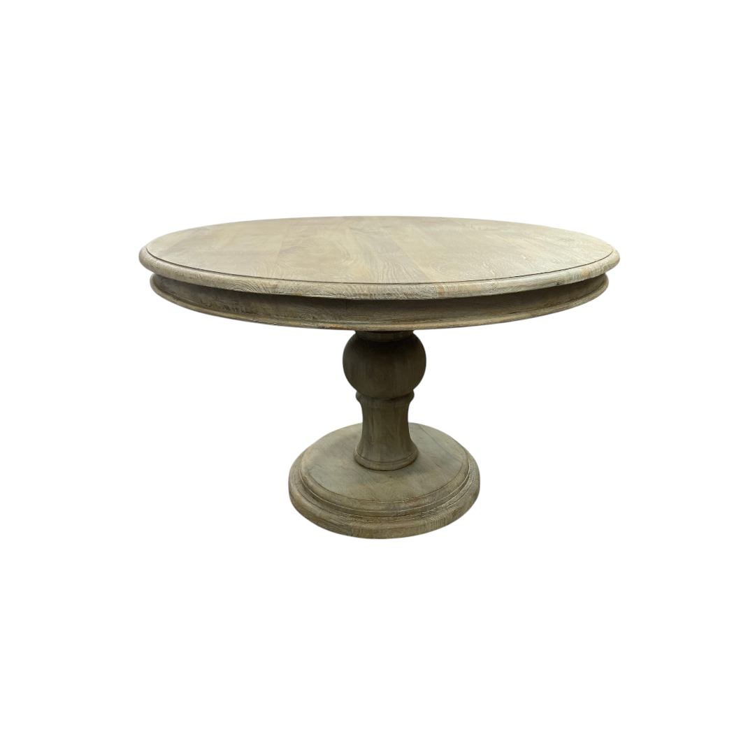Dovetail Furniture Mango Solid Wood Pedestal Dining Table