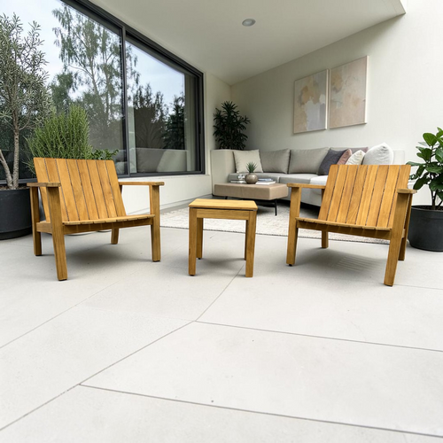 Neighbor Low Chair Teak Adirondack With Low Outdoor Side Table Set of 3, image 1