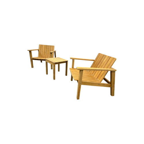 Neighbor Low Chair Teak Adirondack With Low Outdoor Side Table Set of 3, image 3