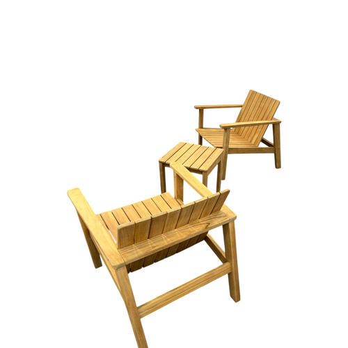 Neighbor Low Chair Teak Adirondack With Low Outdoor Side Table Set of 3, image 6