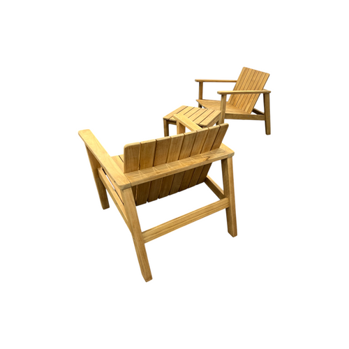 Neighbor Low Chair Teak Adirondack With Low Outdoor Side Table Set of 3, image 8