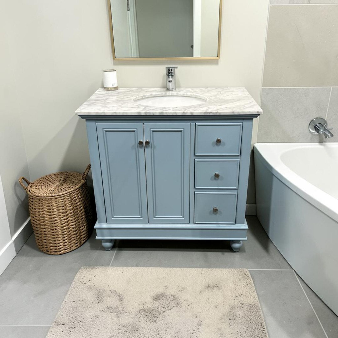 Kitchen Bath Collection Bella Bathroom Vanity with Carrara Marble Top - Powder Blue