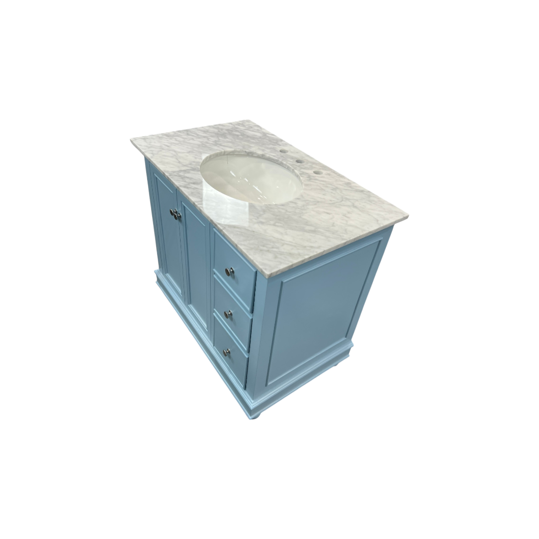 Kitchen Bath Collection Bella Bathroom Vanity with Carrara Marble Top - Powder Blue