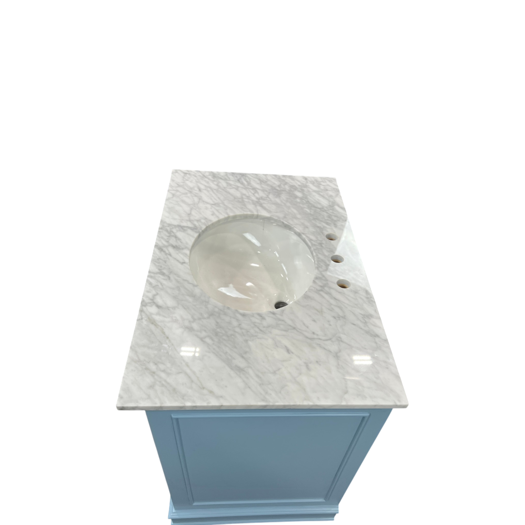 Kitchen Bath Collection Bella Bathroom Vanity with Carrara Marble Top - Powder Blue